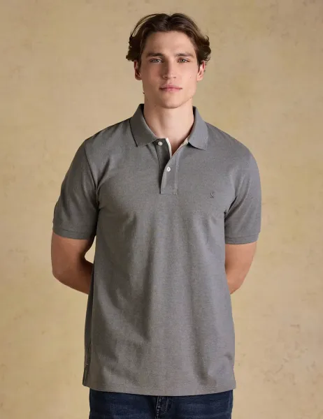 Joules Pure Cotton Pique Polo Shirt Grey