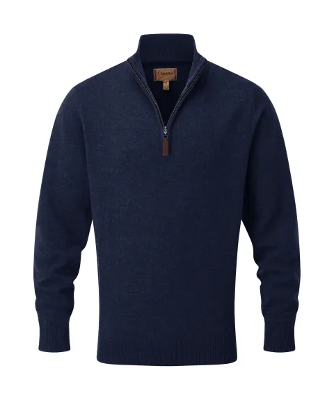 Schöffel Country Lewis Lambswool Quarter Zip Jumper - Navy