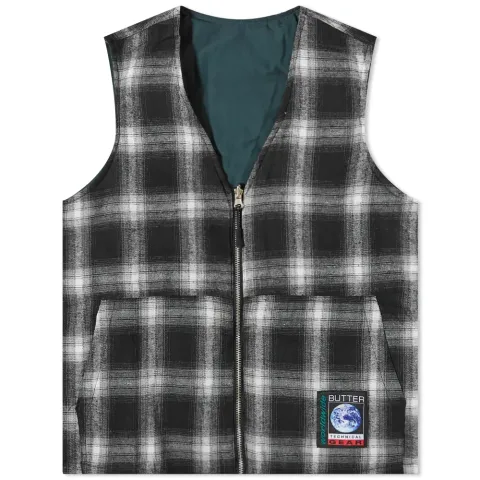 Shadow Plaid Reversible Vest