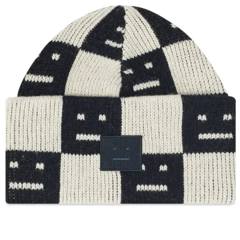 Kuri Checkerboard Face Beanie