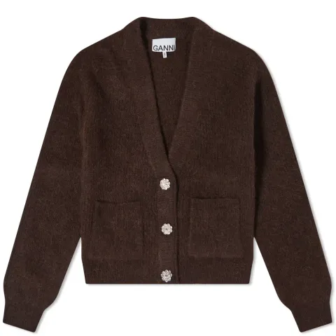 Crystal Button Knit Cardigan