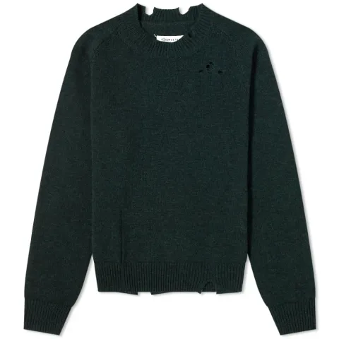 Back Knotch Distressed Crew Knit