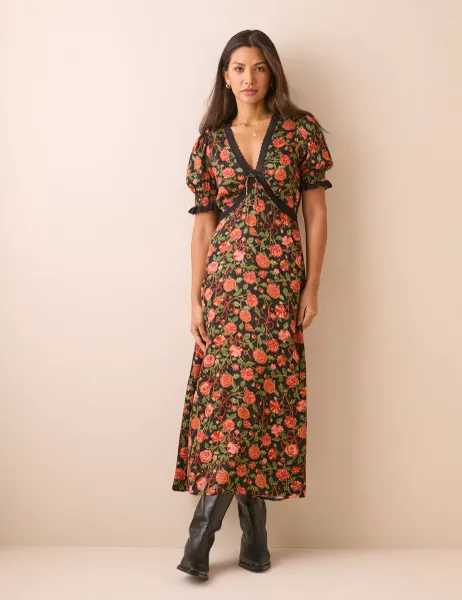 Nobody's Child X Elizabeth Scarlett Floral Midi Dress