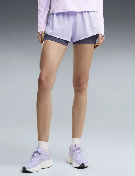 Puma Run Velocity 2-in-1 Sports Shorts Lilac