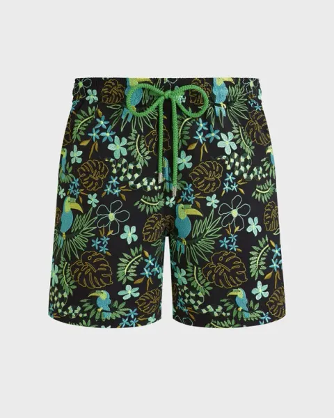 Vilebrequin Men Embroidered Swim Shorts Papel De Embrulho