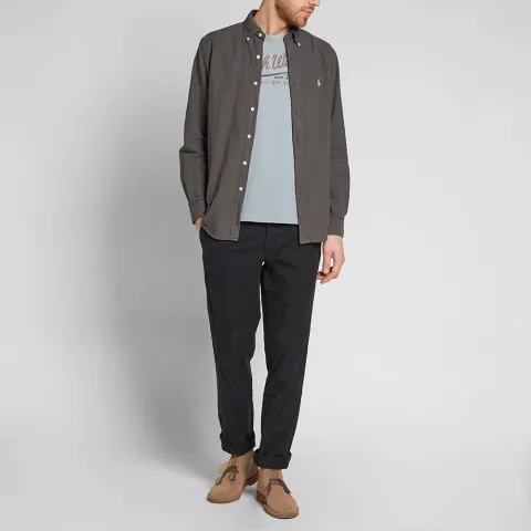 Slim Fit Button Down Overdye Oxford Shirt