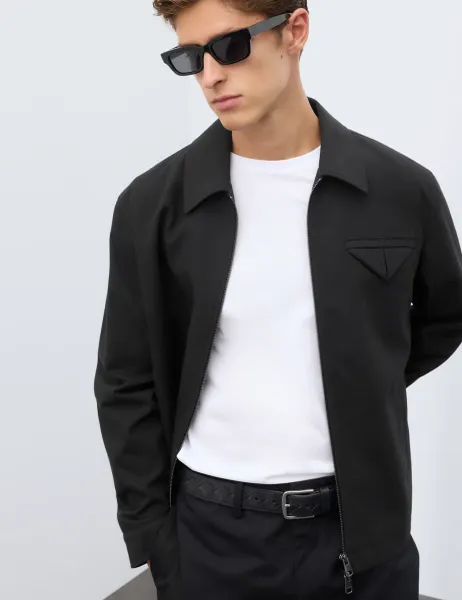Autograph Textured Harrington Jacket Black