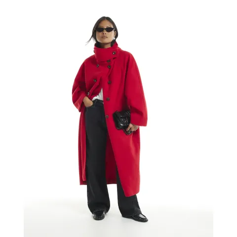 River Island Petite Funnel Neck Robe Coat