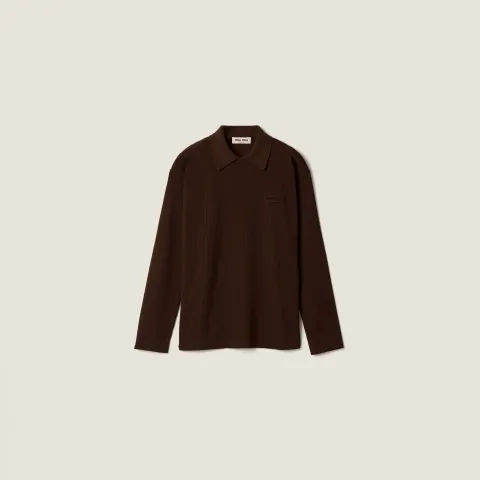 Wool polo sweater