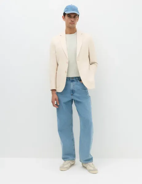 Autograph Tailored Fit Italian Performance Linen Blend Suit Jacket Stone