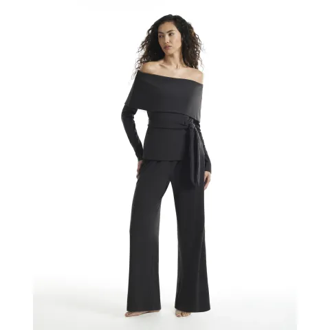 River Island Bardot Jersey Wide Leg Trouser Set