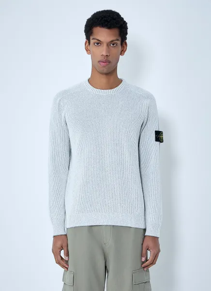 Ribbed Knit Crewneck Sweater