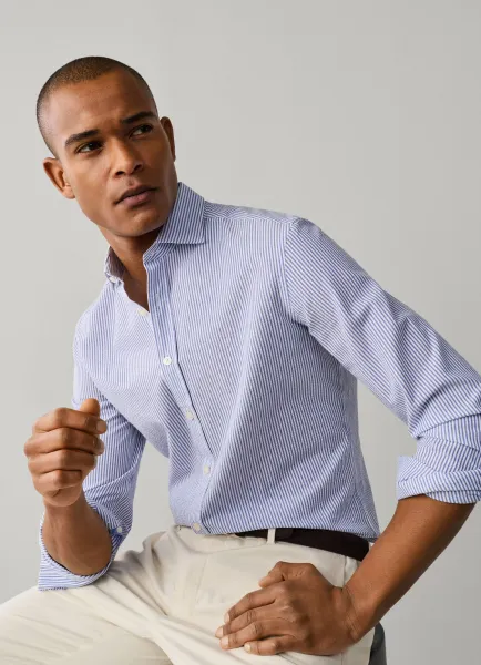 Tailored Fit Seersucker Bengal Stripe Shirt