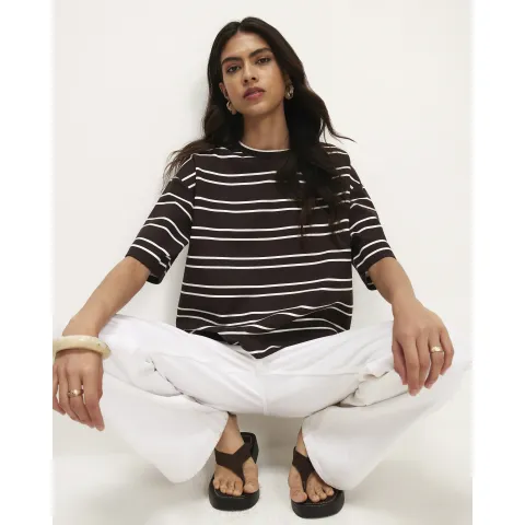 River Island Premium Stripe Boxy Fit T-Shirt