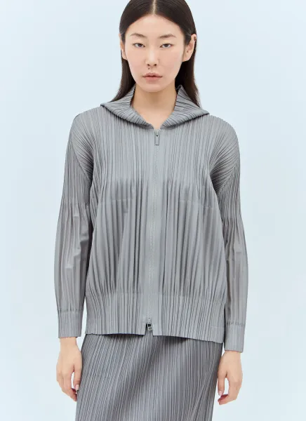 Pleated Hooded Sweatshirt