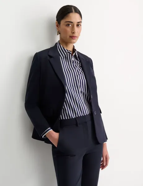 Sportscraft Cotton Rich Tailored Blazer Navy
