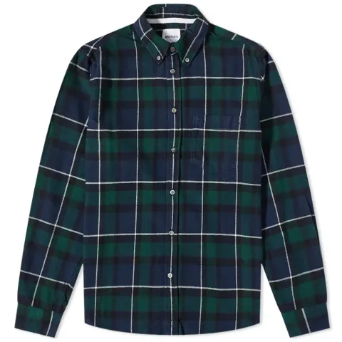 Anton Brushed Flannel Check Button Down Shirt