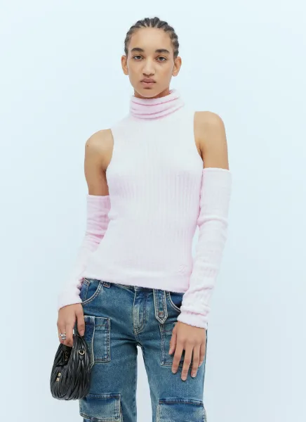 High Neck Teddy Knit Top