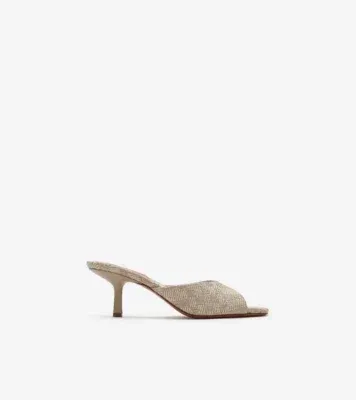 Check Mews Low Sandals in Beige