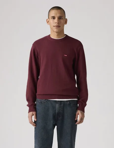 Levi's Levi's Pure Cotton Crew Neck Jumper Burgundy