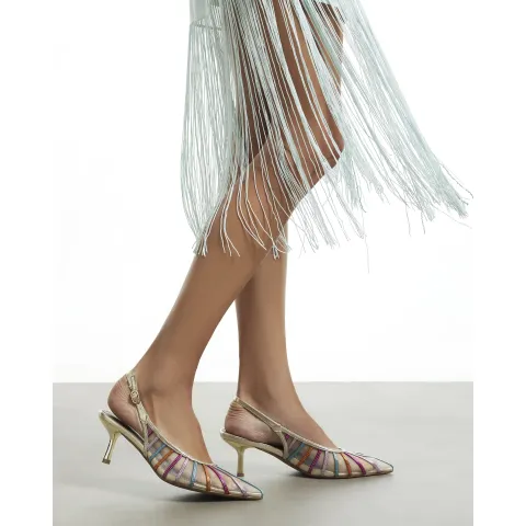 River Island Multi Colour Panelled Mesh Court Heels