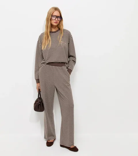 Women's Premium Brown Striped Sweatshirt
