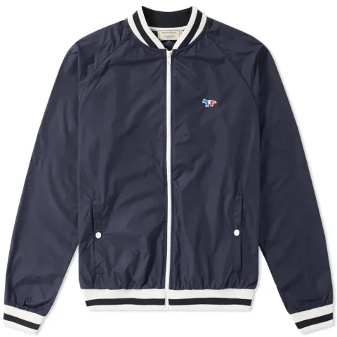 Maison Kitsuné Striped Text Windbreaker