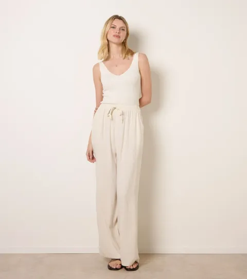 Women's Stone Wide Leg Trousers