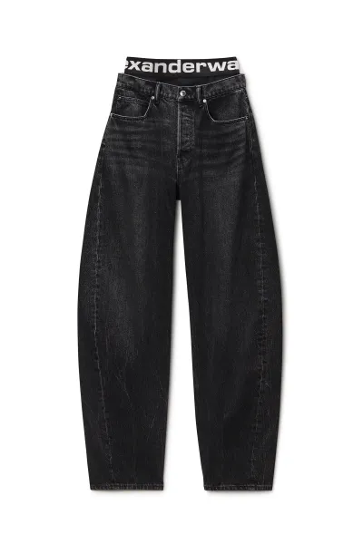 Blow-Up Jeans with Logo Bike Short Waistband