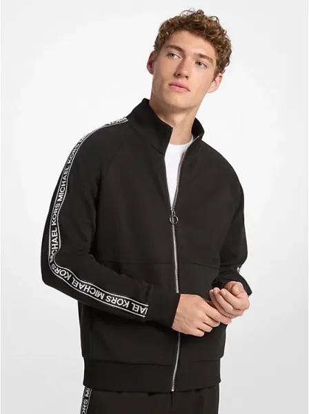 Michael Kors Logo Tape Cotton Blend Zip-Up Jacket