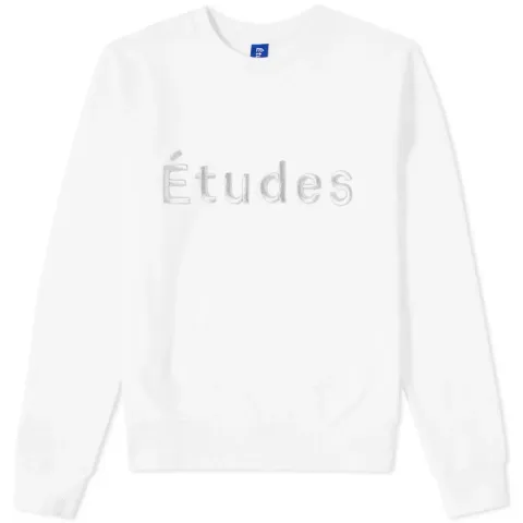 Études Etoile White Silver Embroidered Crew Sweat