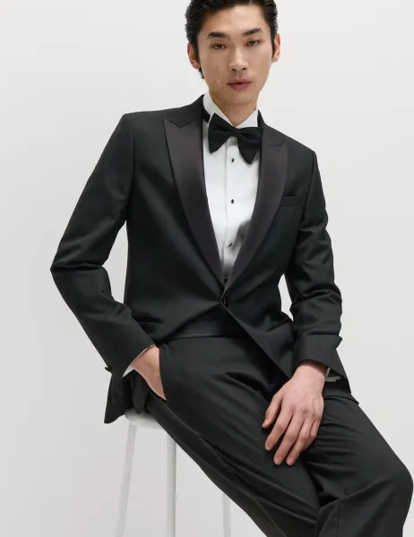 Marks & Spencer Regular Fit Stretch Tuxedo Jacket Black