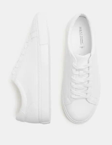 Marks & Spencer Wide Fit Lace Up Trainers White