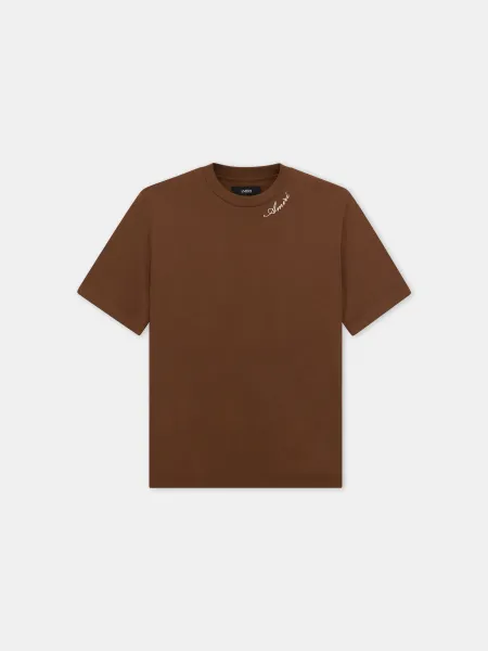 SCRIPT TEE - Tobacco