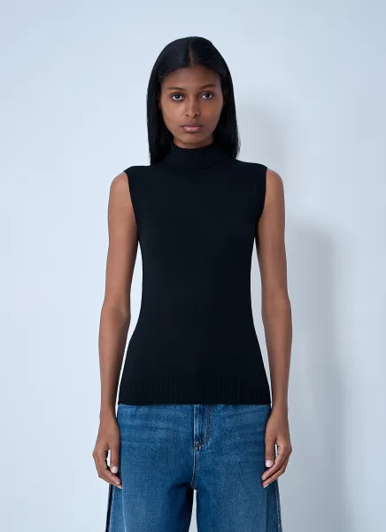 Wool Turtleneck Top