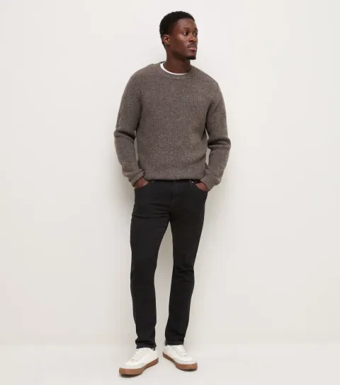 Jack & Jones Men's Black Cotton Rich Slim Fit Jeans