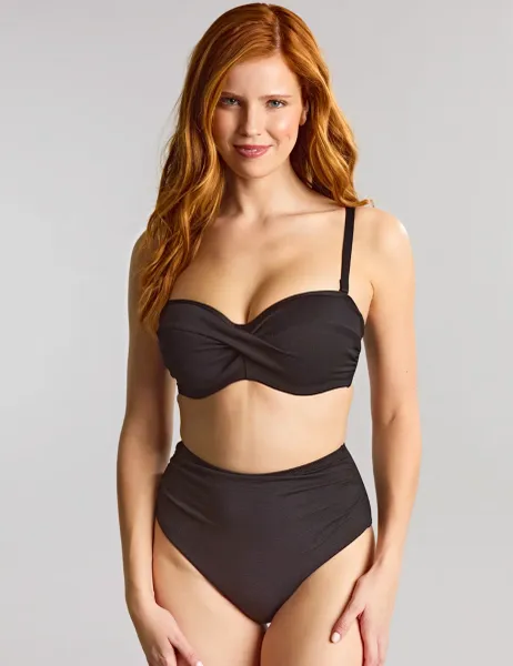 Spirit Ella Wired Padded Bandeau Bikini Top Black