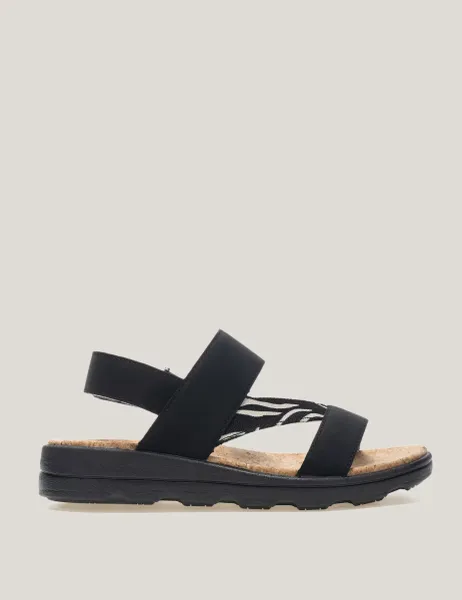 Regatta Rylie Riptape Flatform Open Toe Sandals White/Black