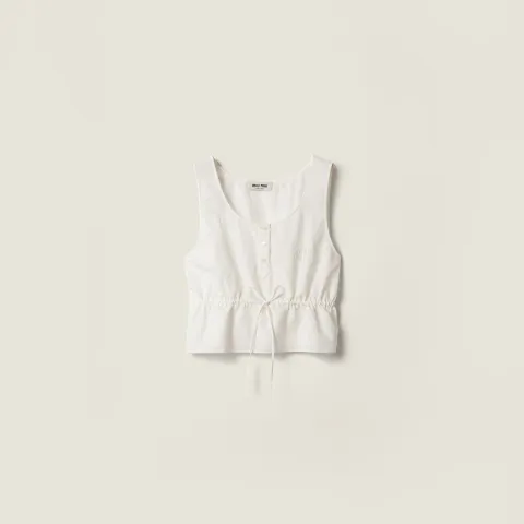 Slubbed poplin top