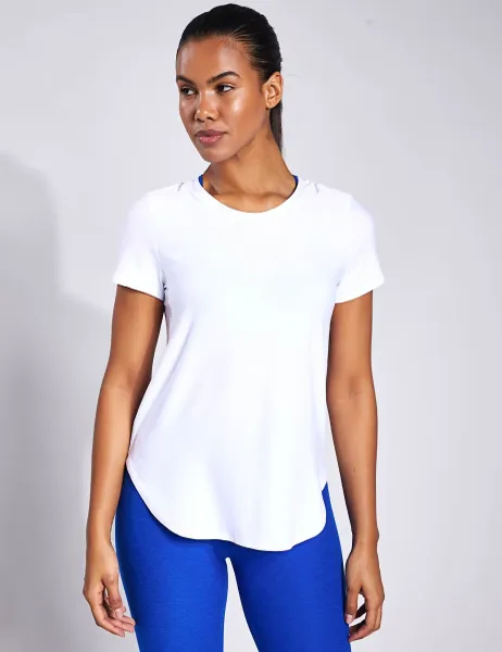 Beyond Yoga Featherweight On The Down Low Relaxed Top White