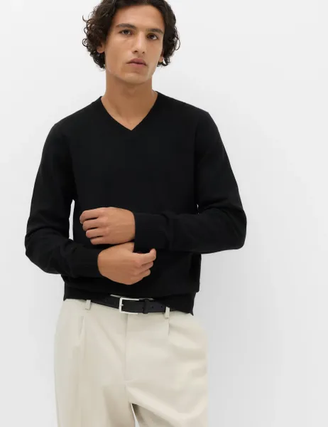 Marks & Spencer Air Yarn V Neck Jumper Black