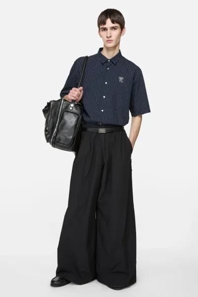 Stripe button-up shirt