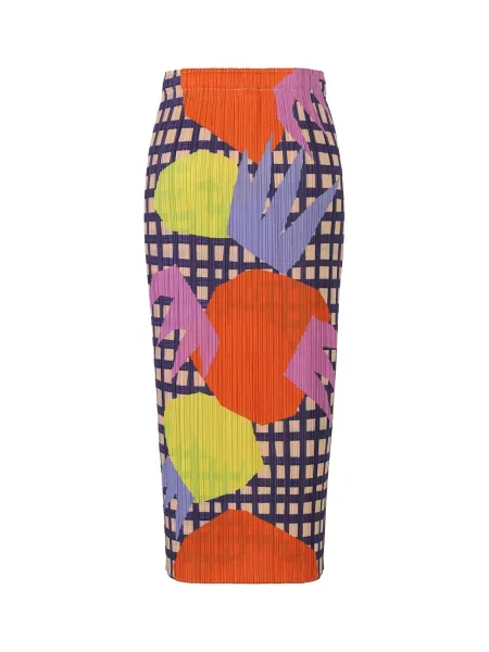 Pleats Please Market Skirt Tomato