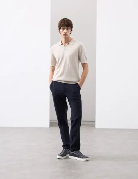 Autograph Slim Fit Wool Blend Performance Trousers Dark Navy