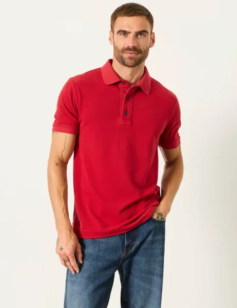 FatFace Pure Cotton Pique Polo Shirt Cherry Red