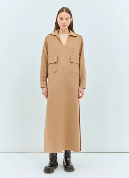 Long Camel Hair Caftan Dress