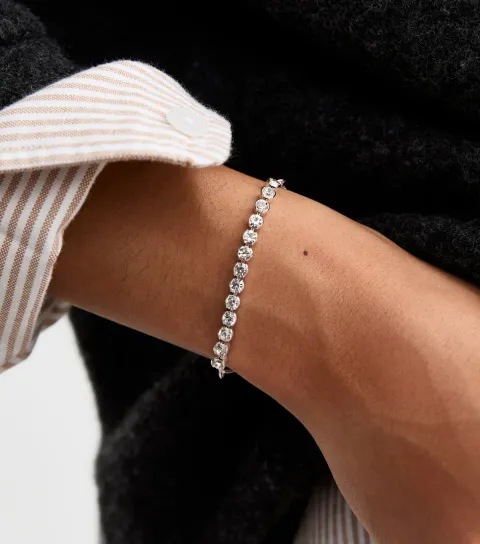 Silver Plated Diamanté Bracelet