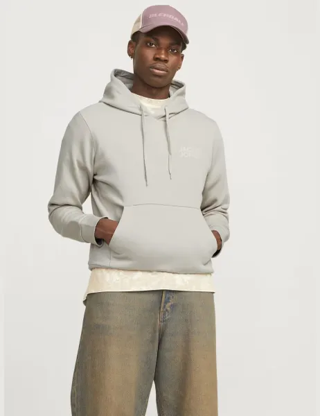 Jack & Jones Cotton Rich Hoodie Stone