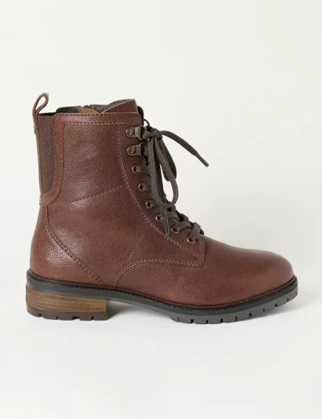 FatFace Leather Lace Up Ankle Boots