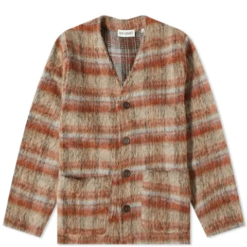 Check Mohair Cardigan